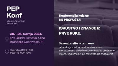 Inicijativa studenata komunikologije Sveučilišta u Dubrovniku- drugo izdanje PEP konferencije okuplja vodeće stručnjake, profesionalce i poduzetnike